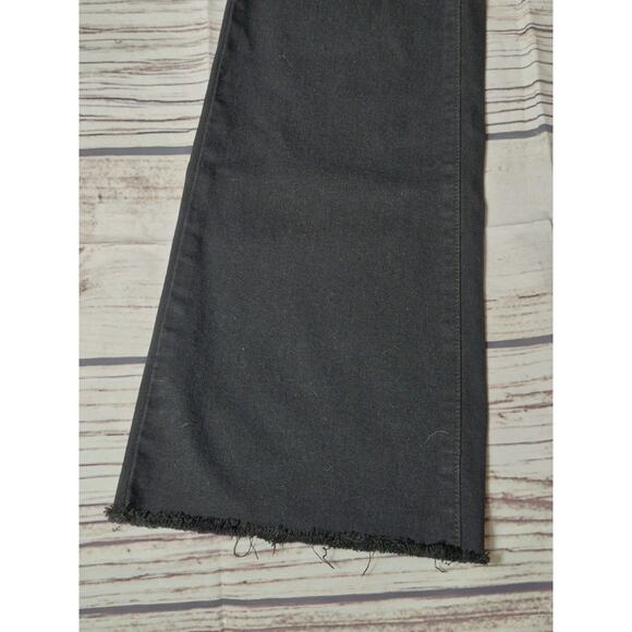 PAIGE Skyline Bootcut Black Jeans Mid Rise Stretch Denim Frayed Hem Size 26 - Picture 3 of 14